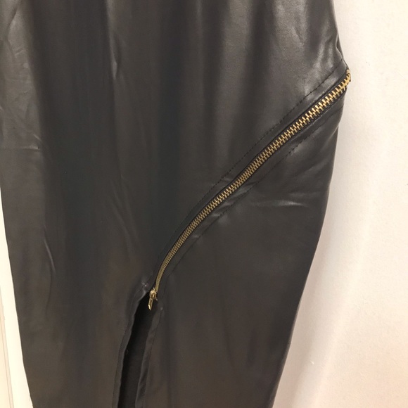 AMI CLUBWEAR BLACK LEATHER DANCER  MINI DRESS - Picture 6 of 7